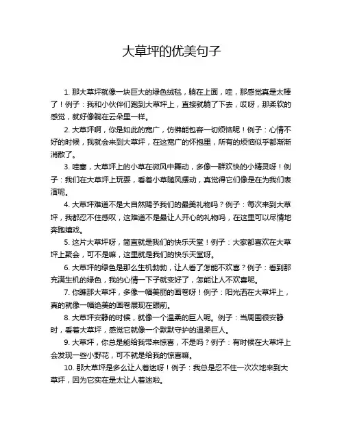 大草坪的优美句子