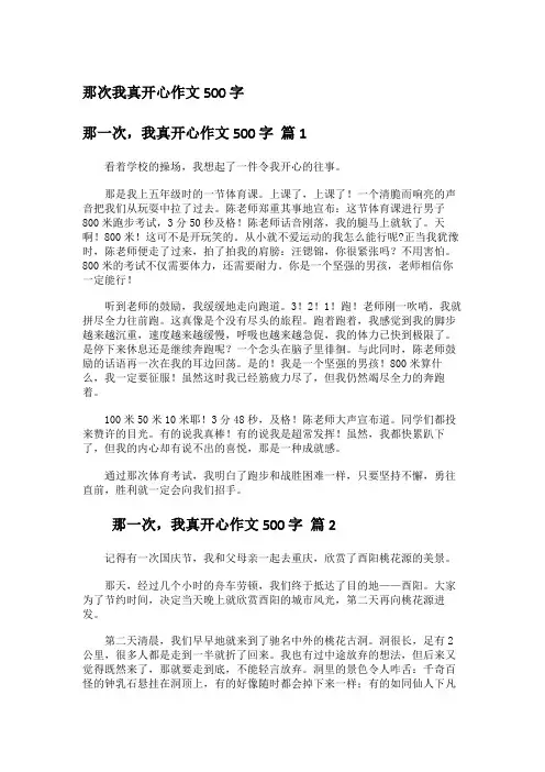 那次我真开心作文500字