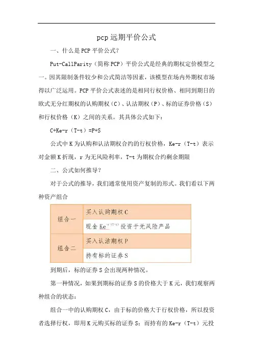 pcp远期平价公式