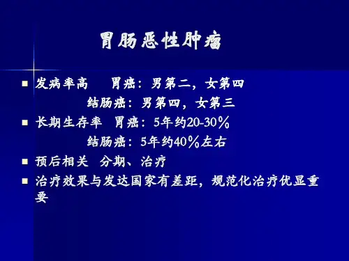 胃肠道肿瘤的规范治疗与现状