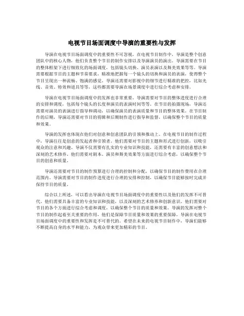 电视节目场面调度中导演的重要性与发挥