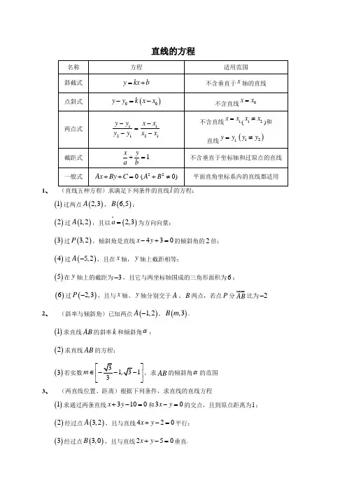 解析几何(全解)