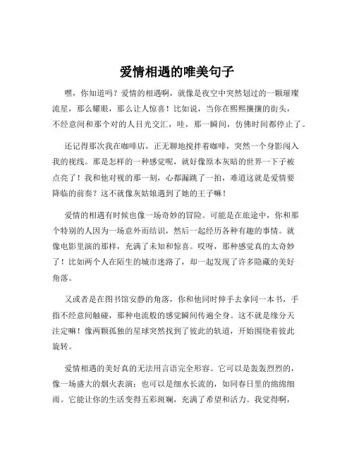 爱情相遇的唯美句子