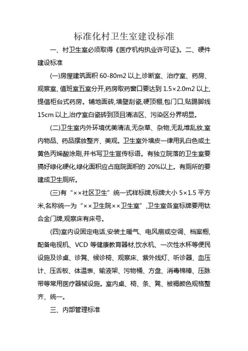 卫生室标准