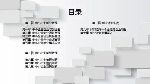 中小企业创业创新管理全套ppt课件完整版