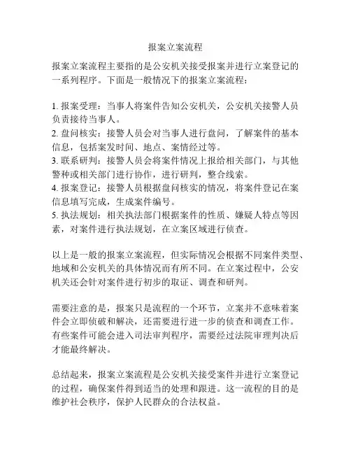 报案立案流程