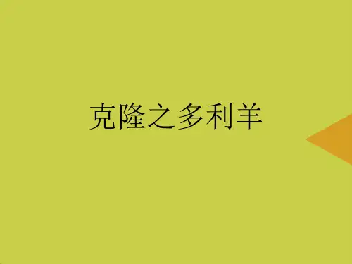 克隆之多利羊推选PPT资料