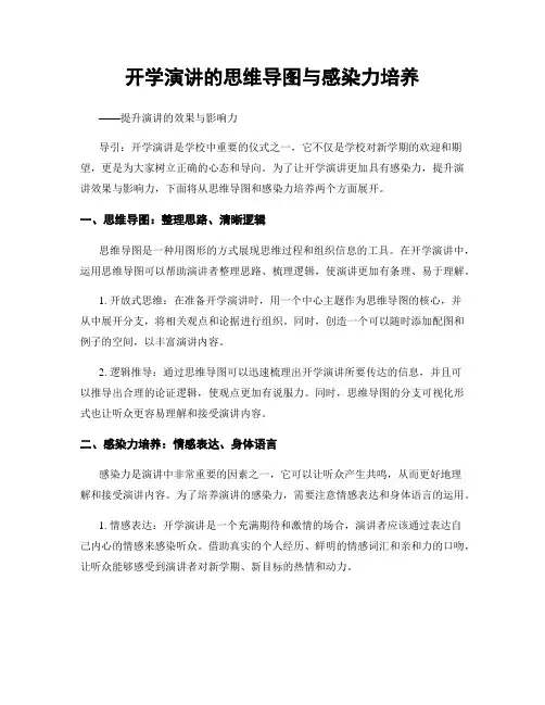 开学演讲的思维导图与感染力培养