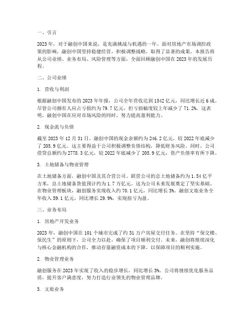 融创年终报告