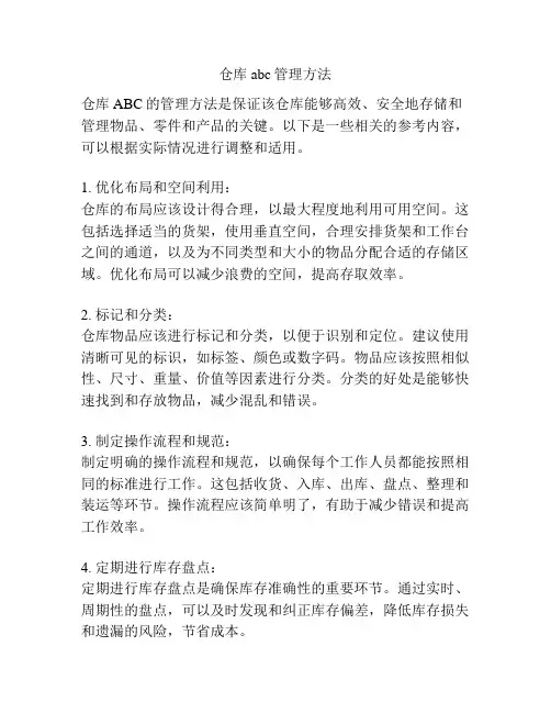 仓库abc管理方法