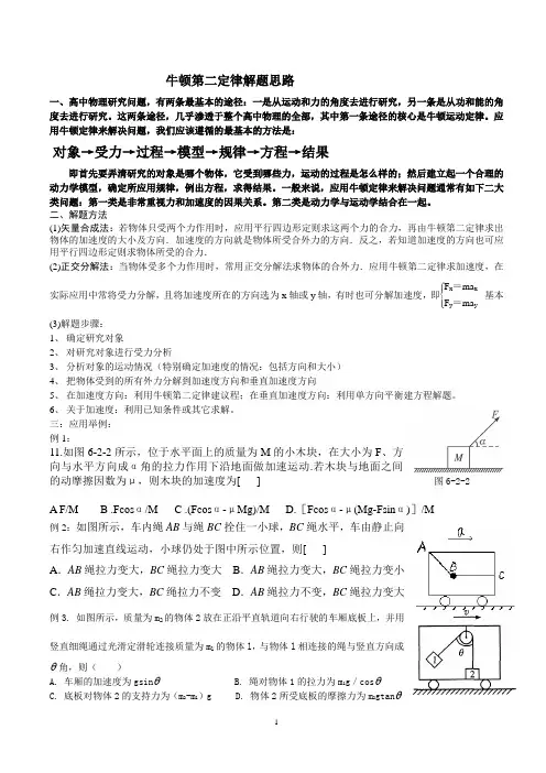 牛顿第二定律解题思路