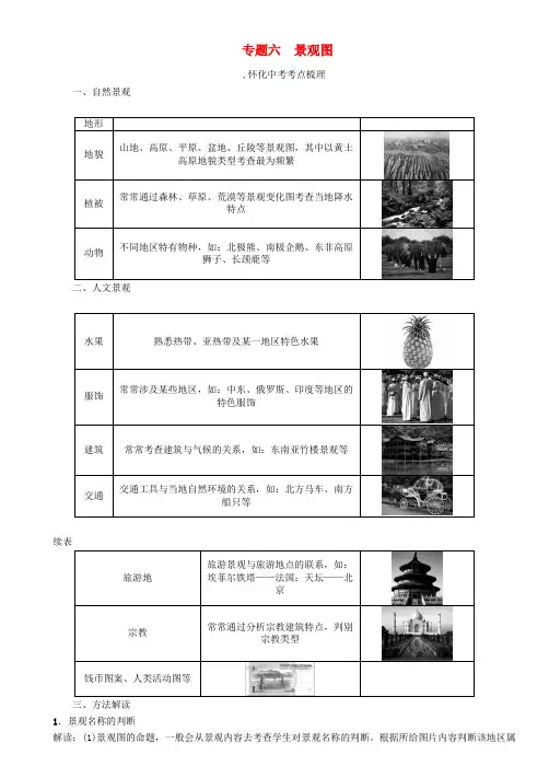 【怀化专版】2017年中考专题突破(6)景观图-精讲精练(含答案)