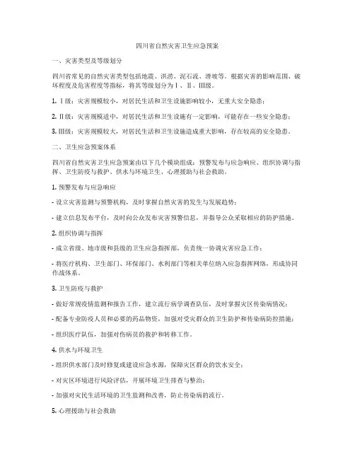 四川省自然灾害卫生应急预案