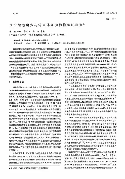 难治性癫痫多药转运体及动物模型的研究