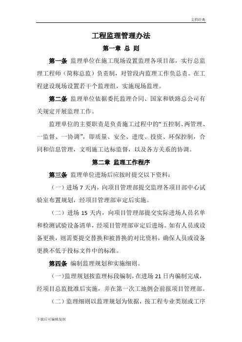 工程监理管理办法