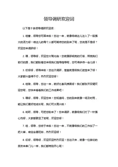 领导调研欢迎词