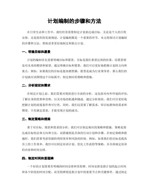 计划编制的步骤和方法
