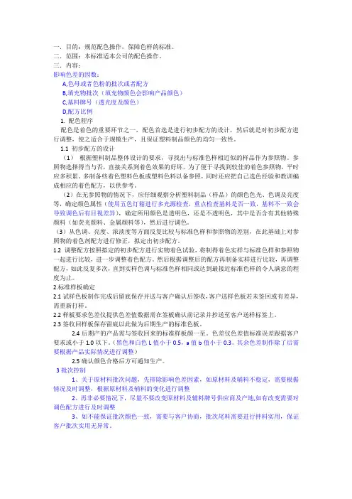注塑原材料色差管控