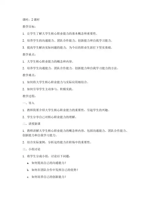 大学生核心职业能力教案