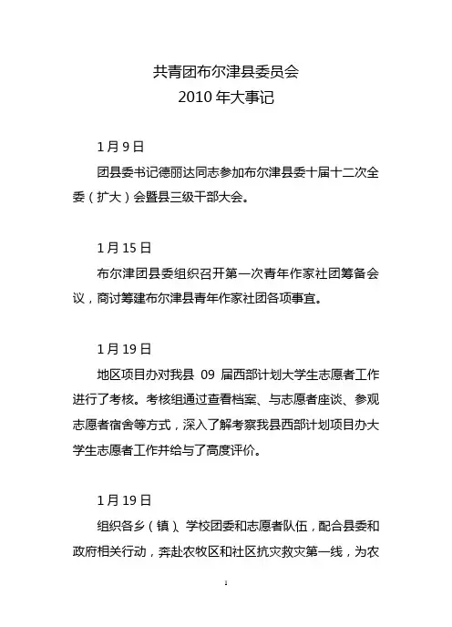 2010年度团委大事记