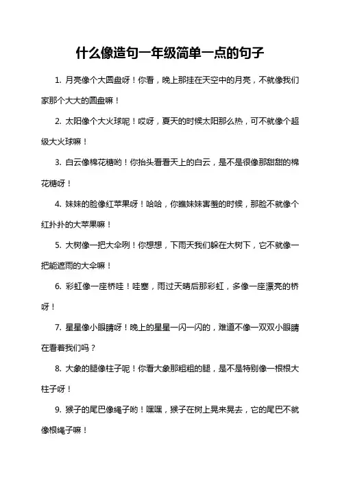 什么像造句一年级简单一点的句子