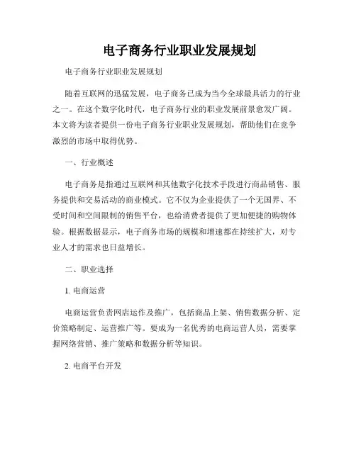  电子商务行业职业发展规划