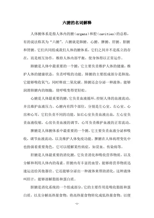 六腑的名词解释