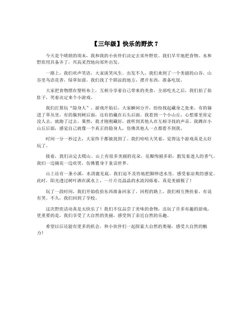 【三年级】快乐的野炊7