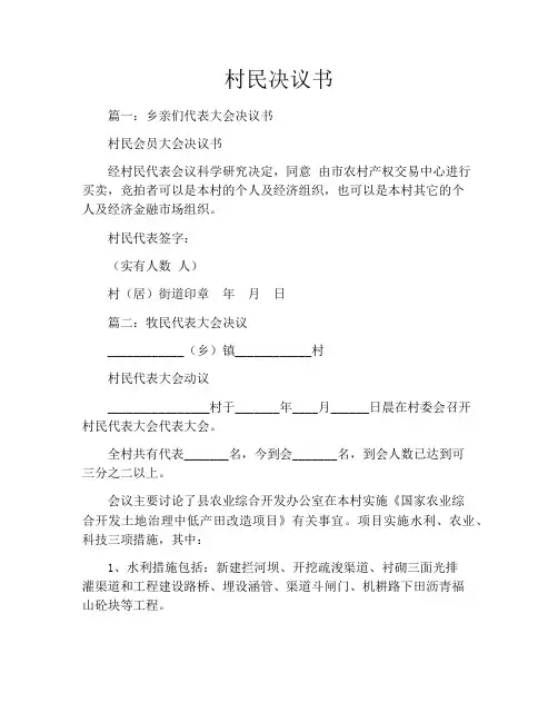 村民决议书