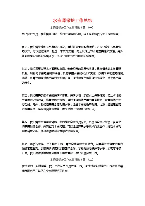 水资源保护工作总结4篇