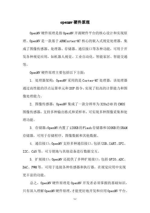 openmv硬件原理