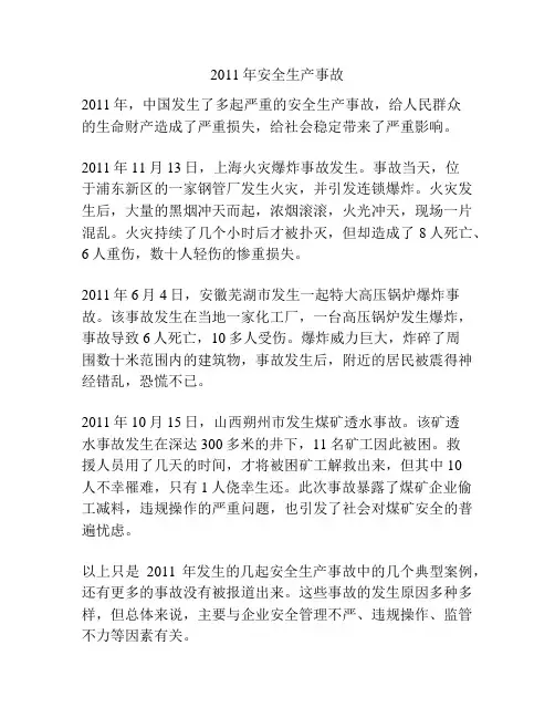 2011年安全生产事故