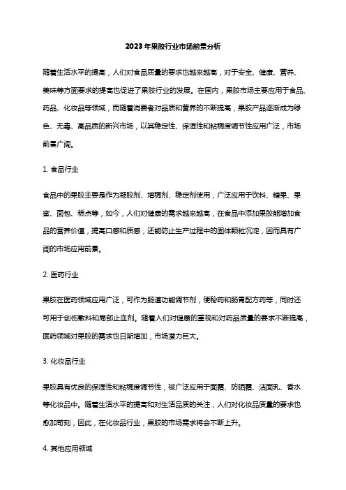 2023年果胶行业市场前景分析