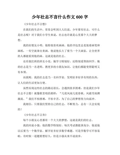 少年壮志不言什么作文600字