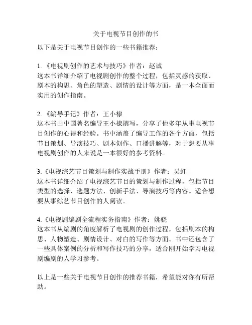 关于电视节目创作的书