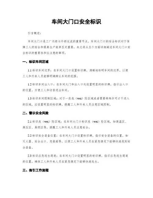 车间大门口安全标识