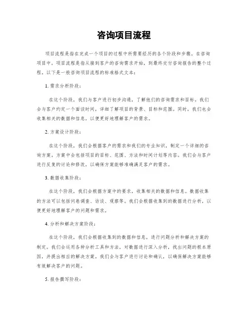 咨询项目流程