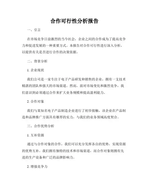 合作可行性分析报告