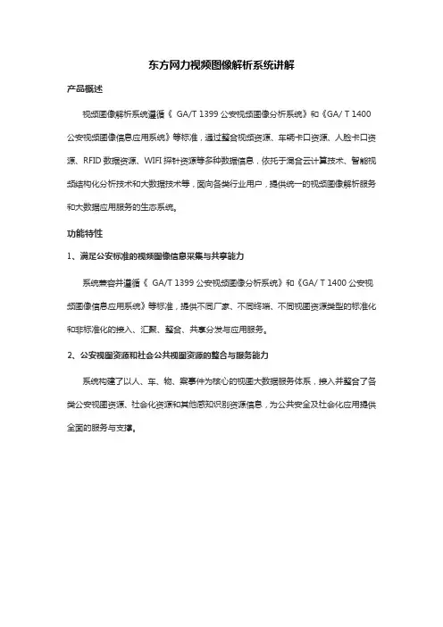 东方网力视频图像解析系统讲解
