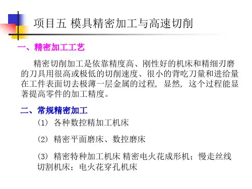 模具制造工艺 第2版 项目五 模具精密加工与高速切削