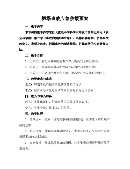 坍塌事故应急救援预案