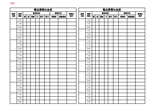 餐具消毒记录表