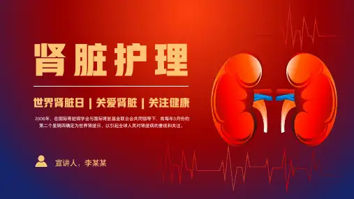 世界肾脏日肾脏护理知识普及培训PPT