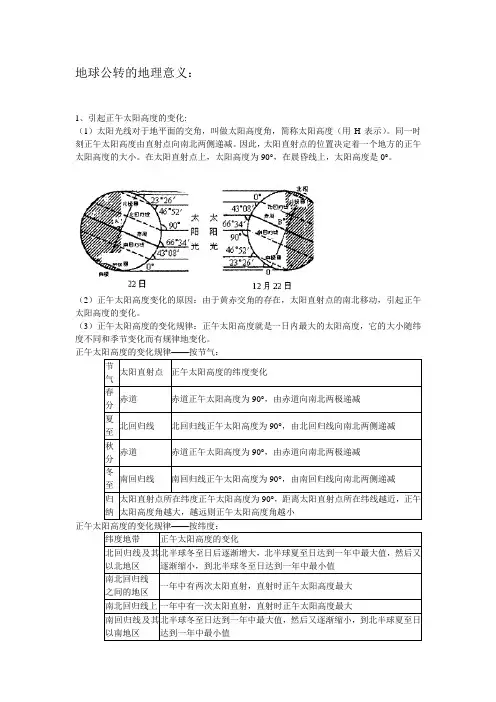 地球公转的地理意义