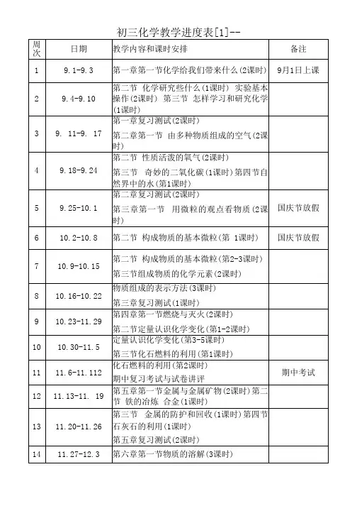 初三化学教学进度表[1]--