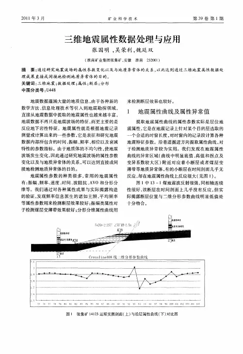三维地震属性数据处理与应用