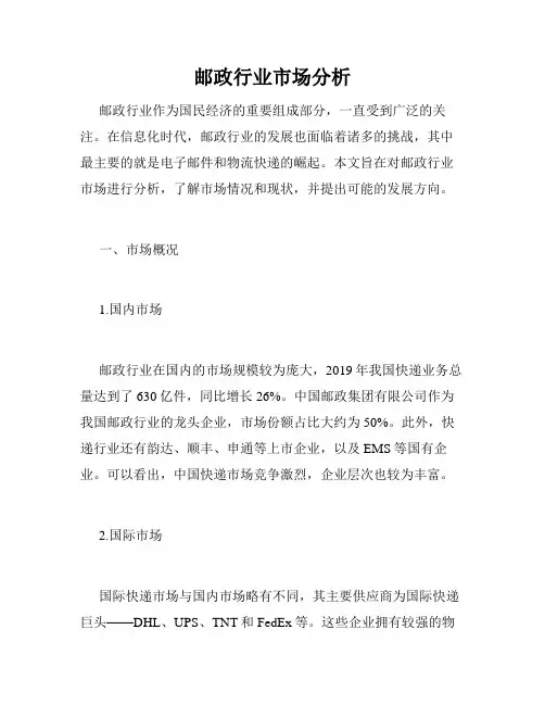 邮政行业市场分析