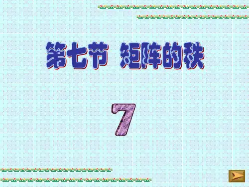 第8讲矩阵的秩