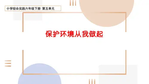 小学综合实践活动六上第五单元做环保宣传员《保护环境从我做起》课件