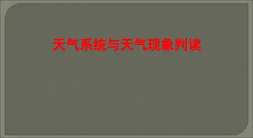 高三地理高考复习 天气系统与天气现象判读 复习课 课件